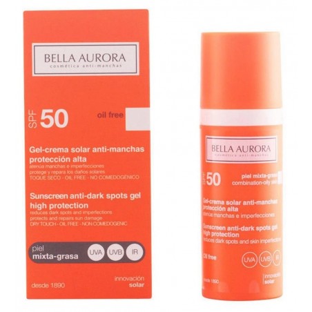 Bella Aurora Anti-Dark Spots Gelinis kremas nuo saulės SPF 50