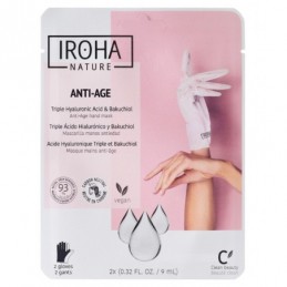 Kaukė rankoms Iroha Anti-Age Hand Mask su hialuronu